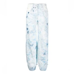 NWT Off-White Bleached Tapered Bowed Denim Jean Track Pants